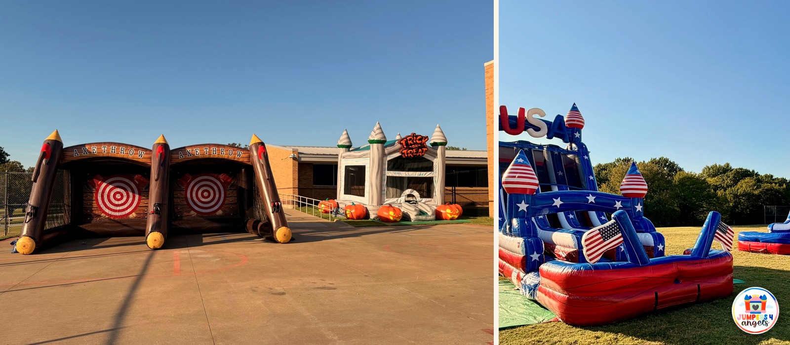 School and church fall festival bounce houses